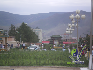 Bogd Khan Mountain in front of Ulaanbaatar