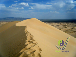 180 km long Khongor Sand Dunes