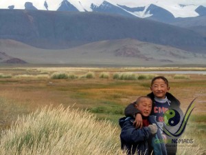 Local children in Western Mongolia