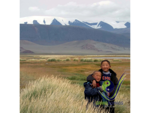 Local children in Altai Mountain range