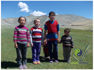 Cute Kazakh children